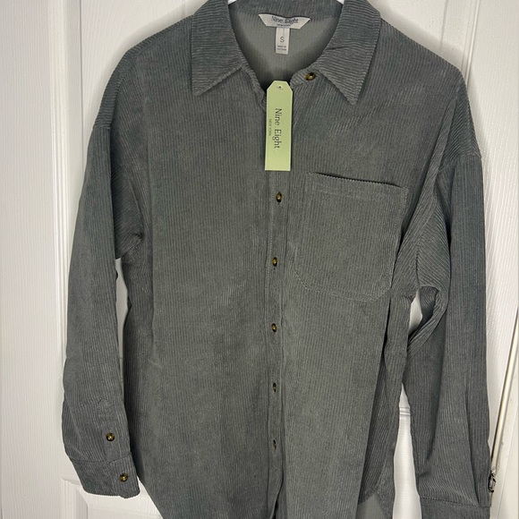 2) Nine.Eight Women’s Corduroy Shacket NWT size Small ash gray - Picture 4 of 6